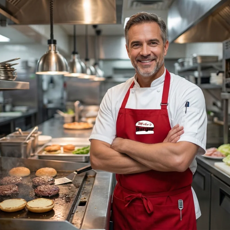Erfolgreicher Franchise-Partner in seiner Mikes's Burger Filiale